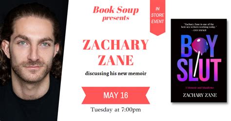 Zachary Zane Discusses Boyslut A Memoir And Manifesto Book Soup