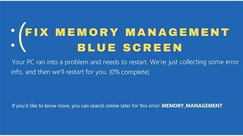 How To Fix Memory Management Blue Screen In Windows YouTube