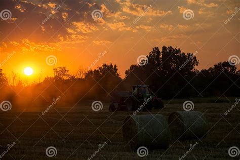 Sunset Over Farmland Germany Stock Photo Image Of Farming Farmland