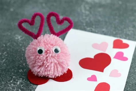 Diy Pom Pom Valentines Day Craft Monsters