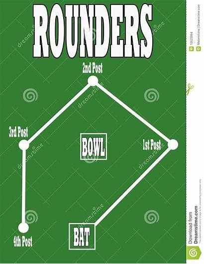 Rounders Pitch Layout Markings Showing Cartoons Cartoondealer