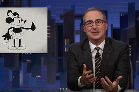 john oliver pokes fun at disney with steamboat willie promo