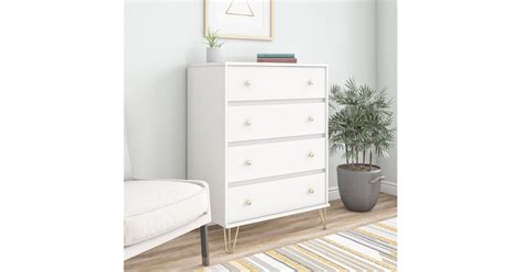 Novogratz Finley 4 Drawer Dresser White Best Novogratz Furniture