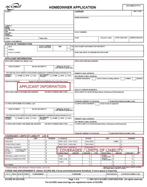 Free Fillable Acord Form 80 Printable Forms Free Online