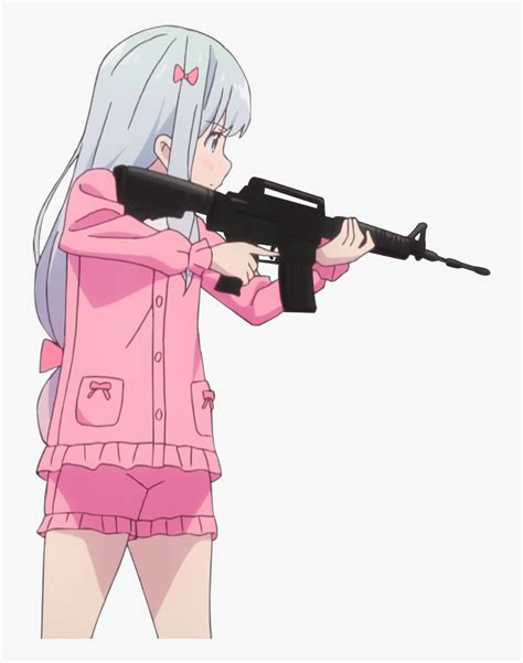 Anime Girl With Gun Meme Hd Png Download Transparent Png Image Pngitem