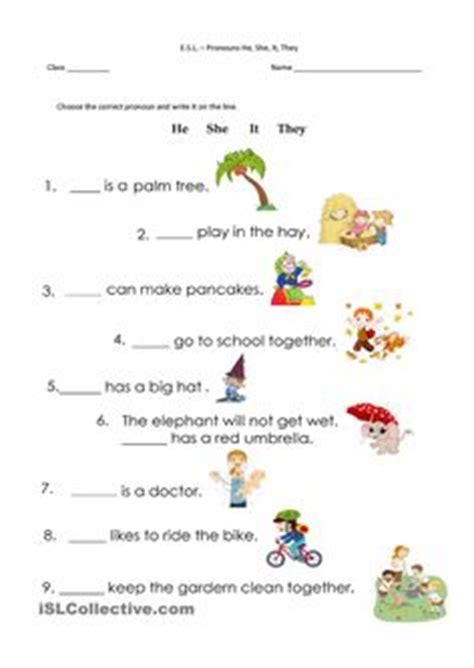 Circle the she's and underline the he's. Pronoun worksheet 1 | Lesson plans | Pinterest