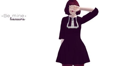 Vixella Cc Clothing Tags Sims 4 Little Black Dress High Neck Dress