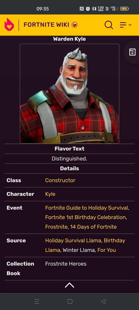 Fortnite Wiki Warden Kyle Flavor Text Class Character Event Source