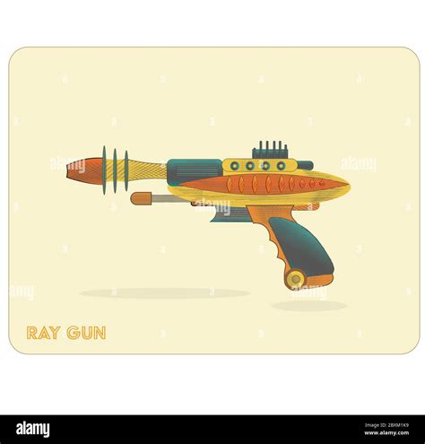 Ray Gun Vector Drawing On A Retro Background Stock Vector Image And Art