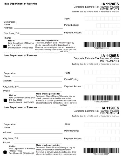 Form 45 004 Ia1120es Fill Out Sign Online And Download Fillable