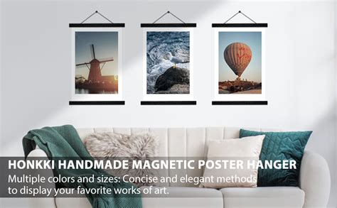 Magnetic Poster Hanger Frame 8 Inch Wide Black Strong Magnet Premium