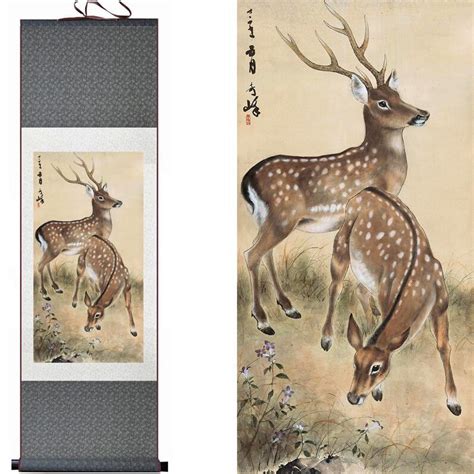 Free Shipping Sika Deer Painting Traditional Chinese Art Painting Home
