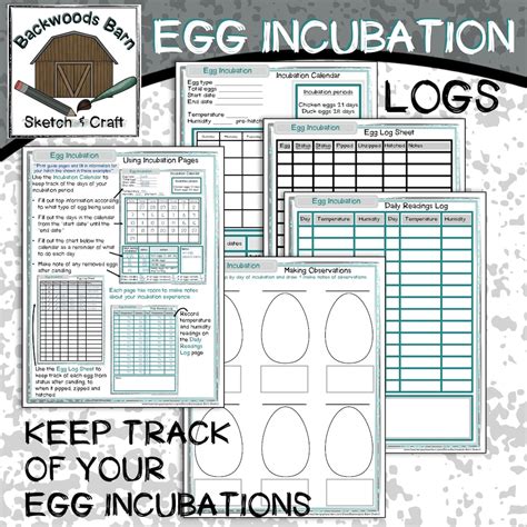 Egg Incubation Charts Log Pages And Incubation Calendar Etsy