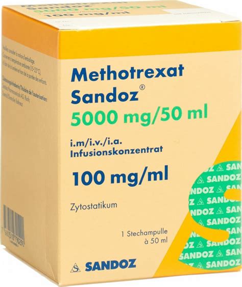 Methotrexat Sandoz Infusionskonzentrat 5000mg Durchstechflasche 50ml In