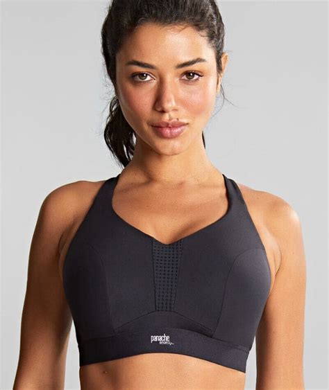 Panache Sport Ultra Perform Non Padded Underwire Sports Bra Black Curvy