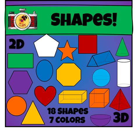 2D & 3D Shapes - Clip Art | 2d and 3d shapes, 3d shapes, 2d shapes