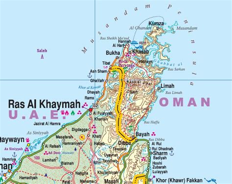 Oman Road Maps Travel Tourist Detailed Driving