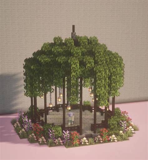 Romantic Gazebo Easy Minecraft Houses Minecraft Garden Minecraft Farm
