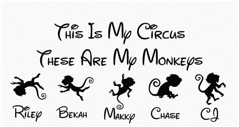 This Is My Circus These Are My Monkeys Personalized Decal Vinyl Decal