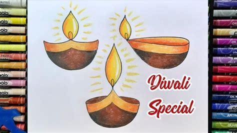 Simple Diya Drawing How To Draw Easy Diya For Diwali Step By Step