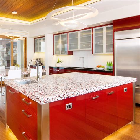 Bold And Beautiful Style — Vetrazzo Surface — Recycled Glass Kitchen