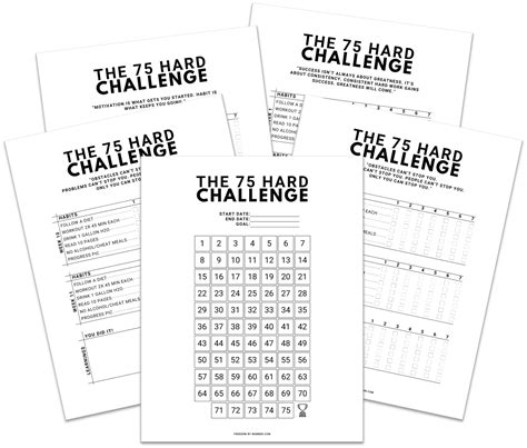 75 Hard Challenge Printable Landing Page Freedom By Number