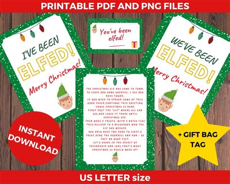 you ve been elfed sign printable elf game instructions etsy