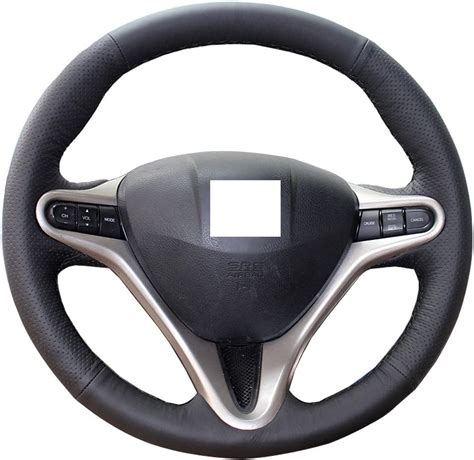 Eiseng Genuine Black Leather Steering Wheel Cover For 8th 3 Spokes
