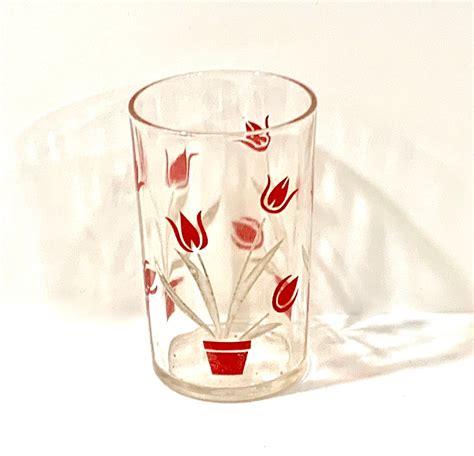 Vintage Swanky Swig Red Tulip Juice Glass Farmhouse Etsy