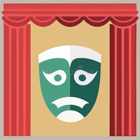 Dramatic Mask Object On Theater Stage Stock Vector Illustration Of