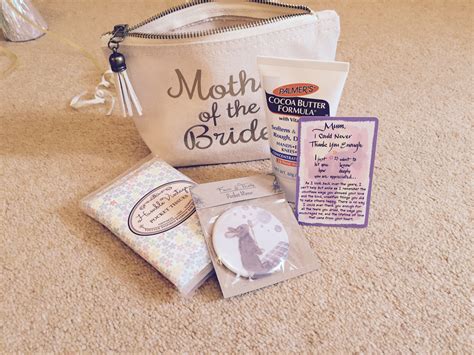 On the other hand, white gold has a more contemporary charm. Mother of the bride gift bag | Tissues, Mirror, Hand Cream ...