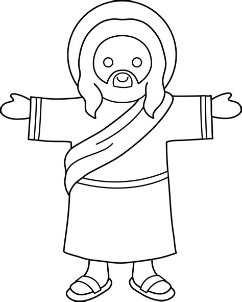 Cute Jesus Coloring Page Free Clip Art