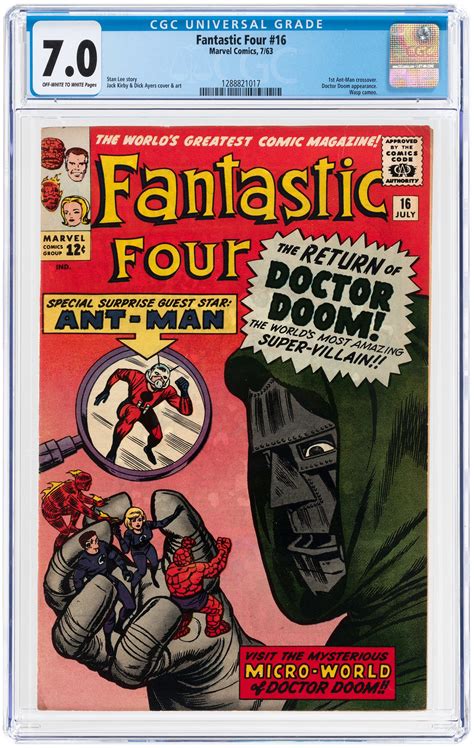 Hakes Fantastic Four 16 July 1963 Cgc 70 Finevf First Ant Man