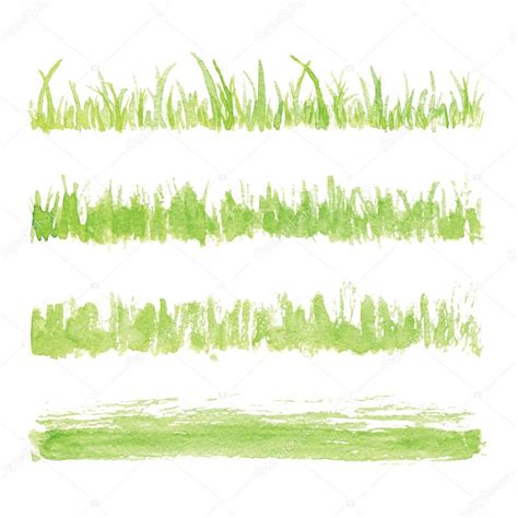 Hand Drawn Watercolor Grass Set — Stock Vector © Aksenovayu 71508217