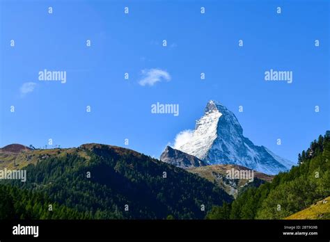 Matterhorn 4478m In The Pennine Alps From Zermatt Switzerland Stock