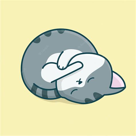 Premium Vector Cute Weird Cat Position Cartoon