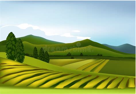 Green Mountain Landscape Stock Vector Illustration Of Grass 14430322