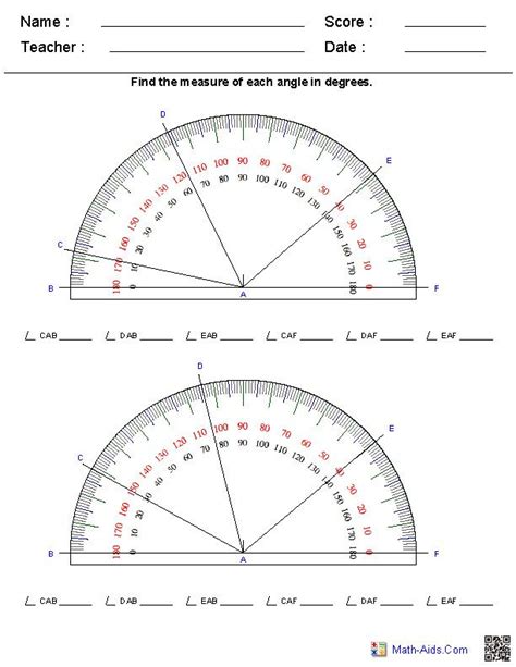 Measure Angles With A Protractor Worksheets