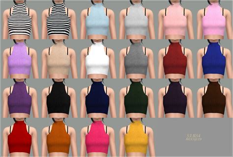 My Sims 4 Blog Ruffle Blouses And Crop Tops For Females By Marigold