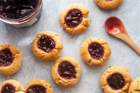 This link is to an external site that may or may not meet accessibility guidelines. Chewy Almond and Cherry Thumbprint Cookies - Giadzy | Recipe in 2020 | Thumbprint cookies, Easy ...