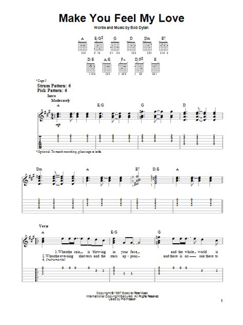 I know you haven't made your mind up yet, but i would never do you wrong. Make You Feel My Love by Adele - Easy Guitar Tab - Guitar ...