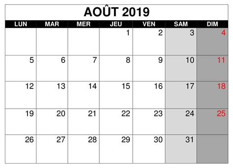 Un joli calendrier illustré avec tous les mois de l'année pour apprendre les jours, les mois et aussi à s'organiser ! Calendrier Août Mensuel 2019 À Imprimer | Calendar ...
