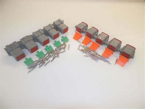 5 Sets Gray Deutsch Dt 8 Pin Connectors 16 18 Ga Awg Solid Contacts