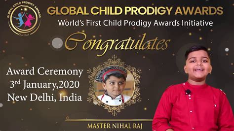 Global Child Prodigy Award 2020 Youtube