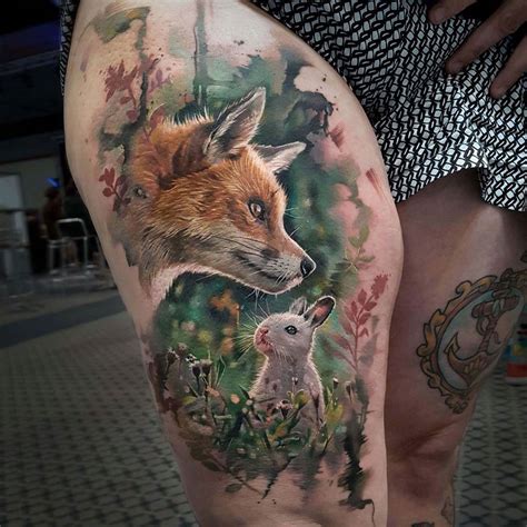 Fox And Rabbit Realistic Thigh Piece