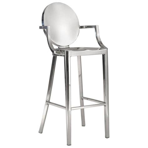 Emeco Kong Barstool W Arms In Polished Aluminum By Philippe Starck