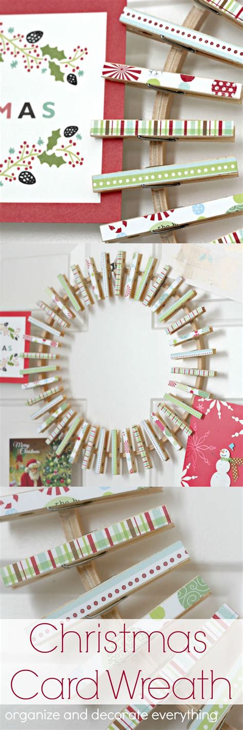 Clothespin Christmas Card Wreath A Creative Way To Display Christmas