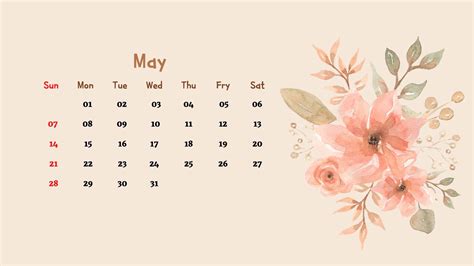 May Desktop Calendar