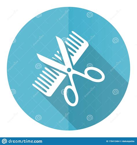 414 reviews of blue mambo hair salon love it here! Haircut Blue Round Flat Design Vector Icon Isolated On ...