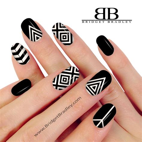 Bold Geometric Black And White 100 Real Nail Polish Wraps Trendy